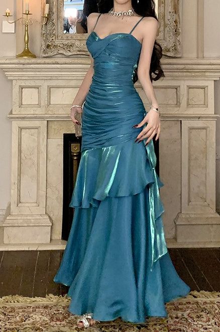 Sparkle Ruffle Party Dress Vintage Senior Prom Dresses Popular Slim Graduation Dresses,AST2320