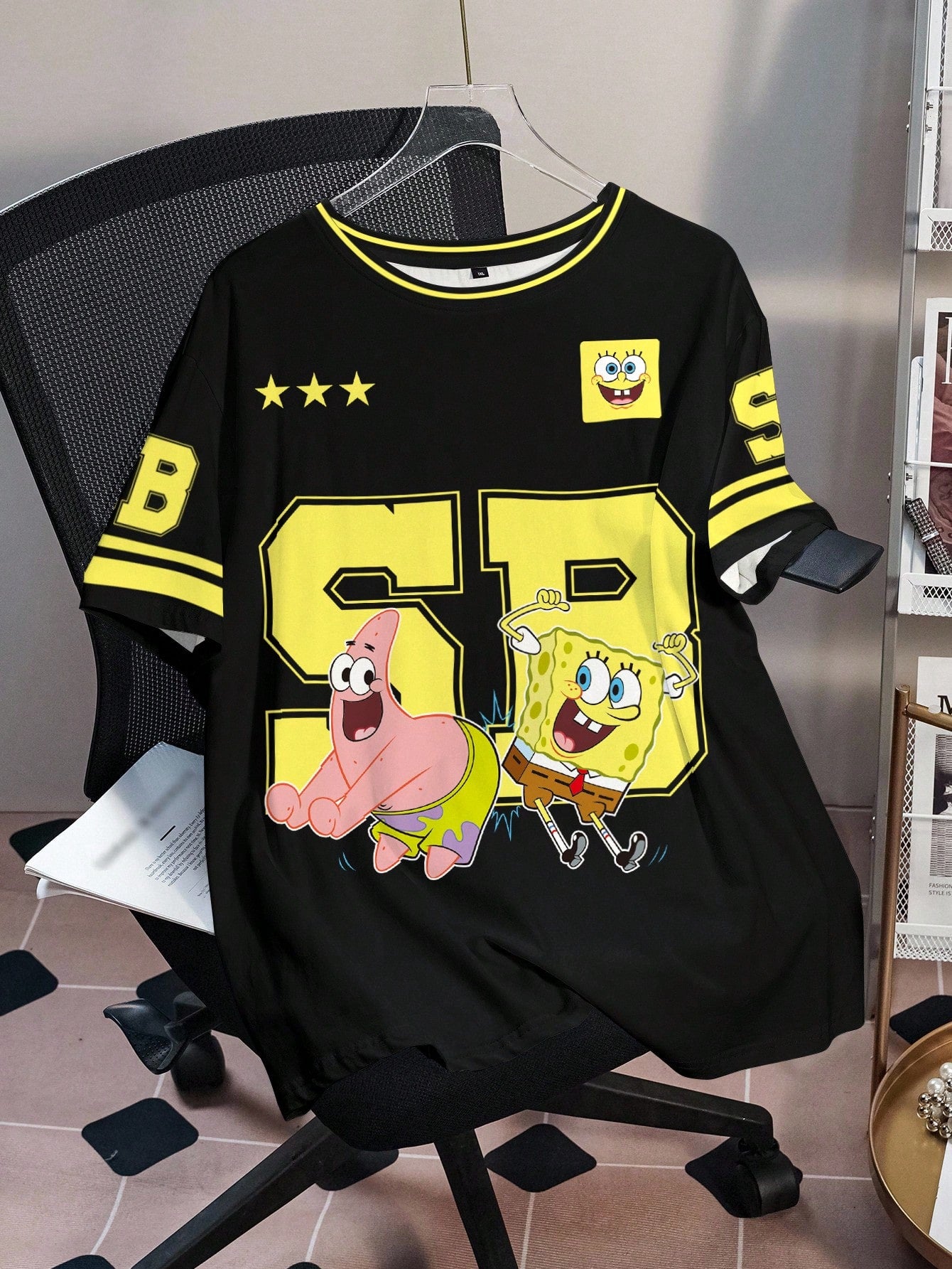 SpongeBob SquarePants| Plus Size Women's Cartoon Print Casual Daily Short Sleeve T-Shirt