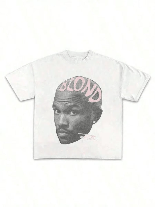 Spring Outfits For Women Blond Pink Shirt Rap Tee Gift For Fans Rap Music Y2K Cotton Oversized Streetwear Shirt Rap Tee Concert Merch Blonds Album Cov