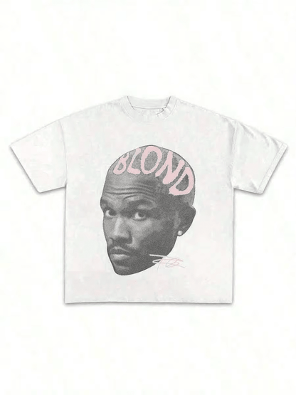 Spring Outfits For Women Blond Pink Shirt Rap Tee Gift For Fans Rap Music Y2K Cotton Oversized Streetwear Shirt Rap Tee Concert Merch Blonds Album Cov