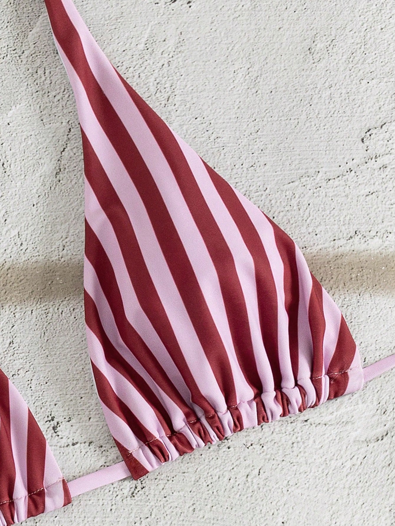 Spring Summer Women's Sexy Fashion Pink Striped Bikini Set Dot, Beach Polka Dot