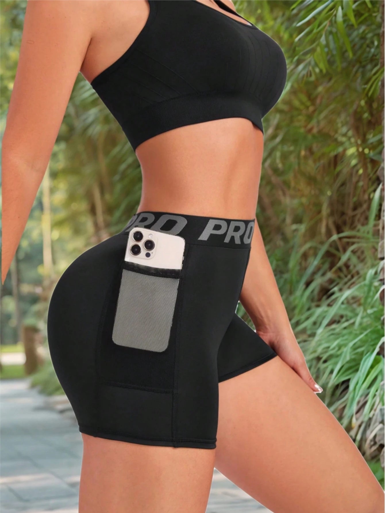 (Spring/Summer) Women Sports Yoga Shorts And Leggings, Suitable For Spring And Summer Wear Black