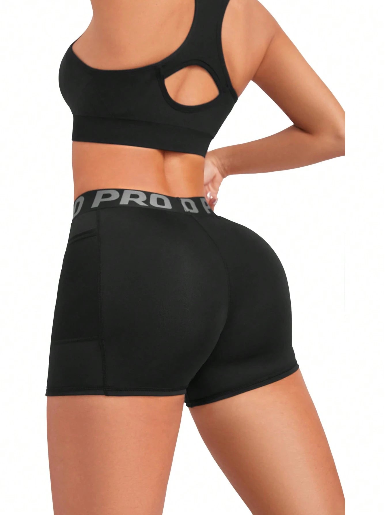 (Spring/Summer) Women Sports Yoga Shorts And Leggings, Suitable For Spring And Summer Wear Black