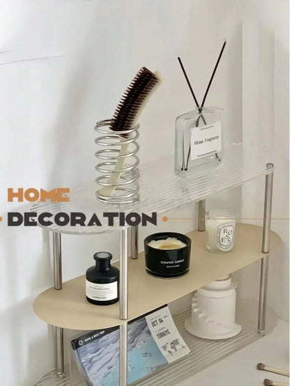 Stainless Steel Toothbrush Holder, Metal Bathroom Accessories, Toothpaste & Makeup Brush Storage Rack, Home Decor