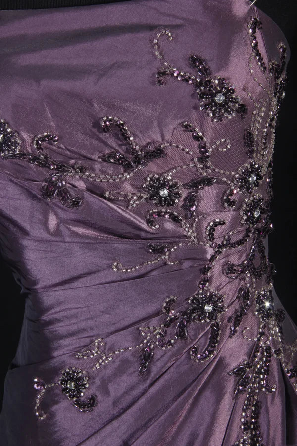 Strapless Purple Beaded Prom Dress Formal Party Dress Evening Dress,AST2279