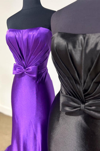 Strapless Satin Mermaid Long Prom Dress
