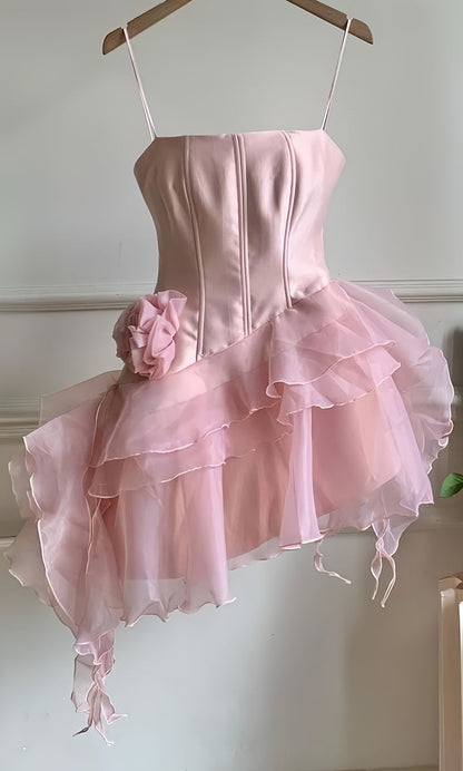 Strapless White Chiffon Homecoming Dresses Mini Dance Party Dress, AST1946
