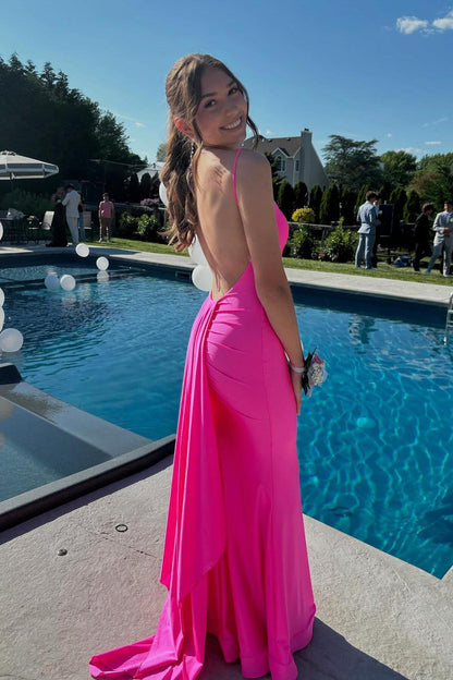 Straps Lavender Mermaid Formal Dress with Train