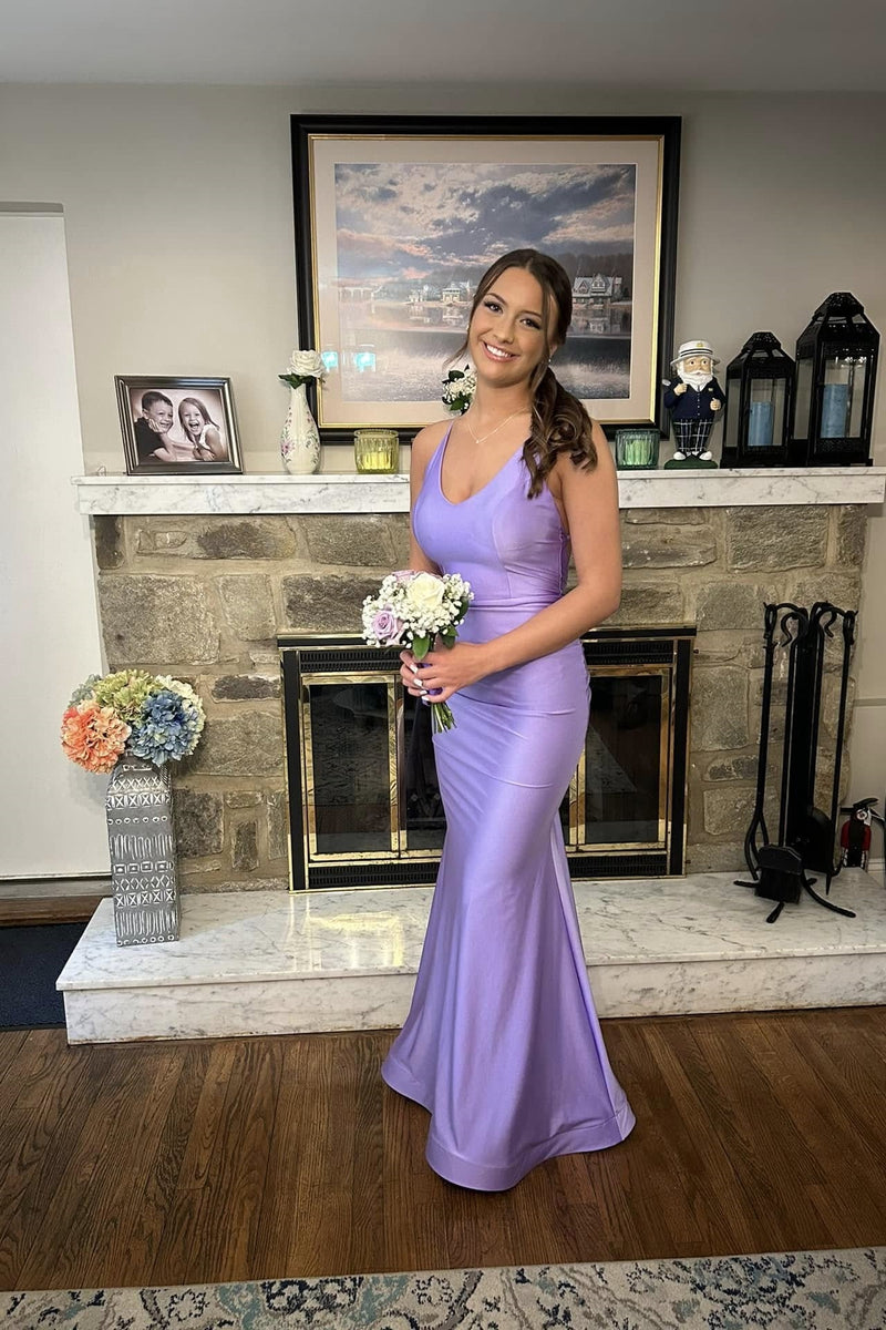 Straps Open Back Royal Blue Mermaid Long Formal Dress
