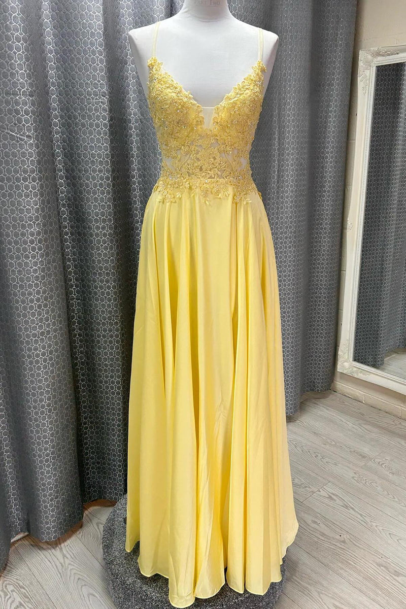 Straps Royal Blue Lace Appliques A-line Prom Dress
