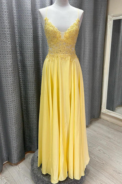 Straps Royal Blue Lace Appliques A-line Prom Dress