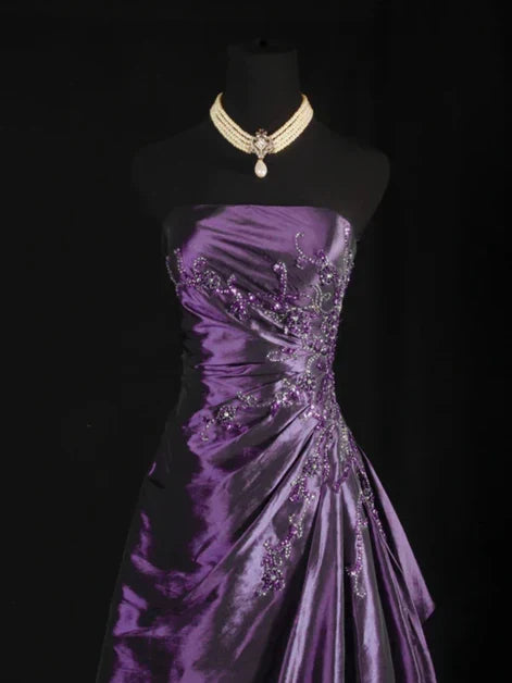 Stunning Blue Strapless Beaded Long Prom Dresses Evening Formal Dress,AST2284