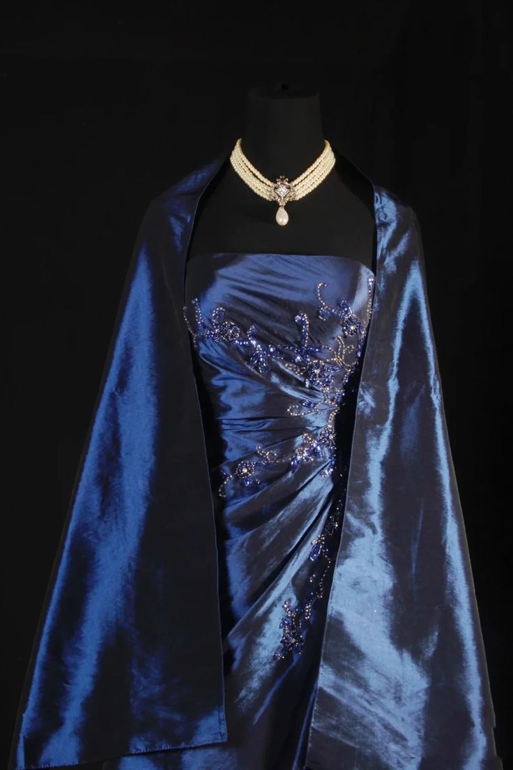 Stunning Blue Strapless Beaded Long Prom Dresses Evening Formal Dress,AST2284