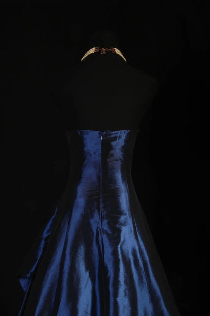 Stunning Blue Strapless Beaded Long Prom Dresses Evening Formal Dress,AST2284