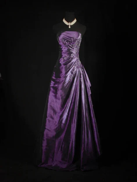 Stunning Blue Strapless Beaded Long Prom Dresses Evening Formal Dress,AST2284