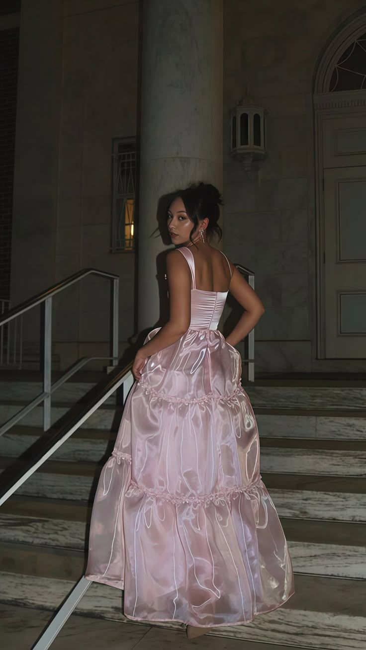Stylish A Line Spaghetti Straps Pink Long Prom Dress with Lace - Pink,AST2107