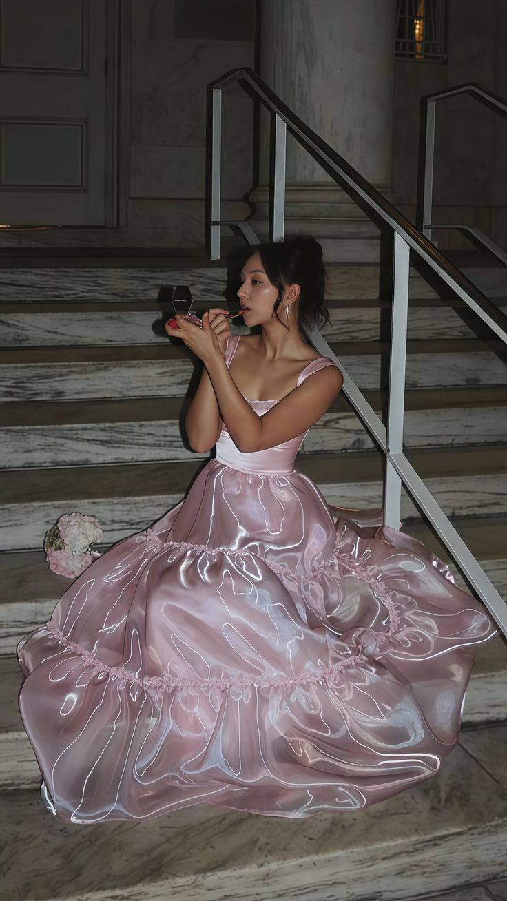 Stylish A Line Spaghetti Straps Pink Long Prom Dress with Lace - Pink,AST2107