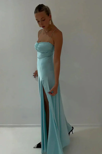 Stylish Sheath Spaghetti Straps Pink Party Dress with Criss Cross Back