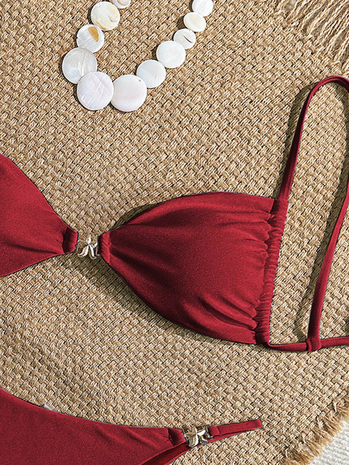Sultry Sol Women's Sexy Bikini 2 Pieces Set, With Glossy Accessories And Special Fabric