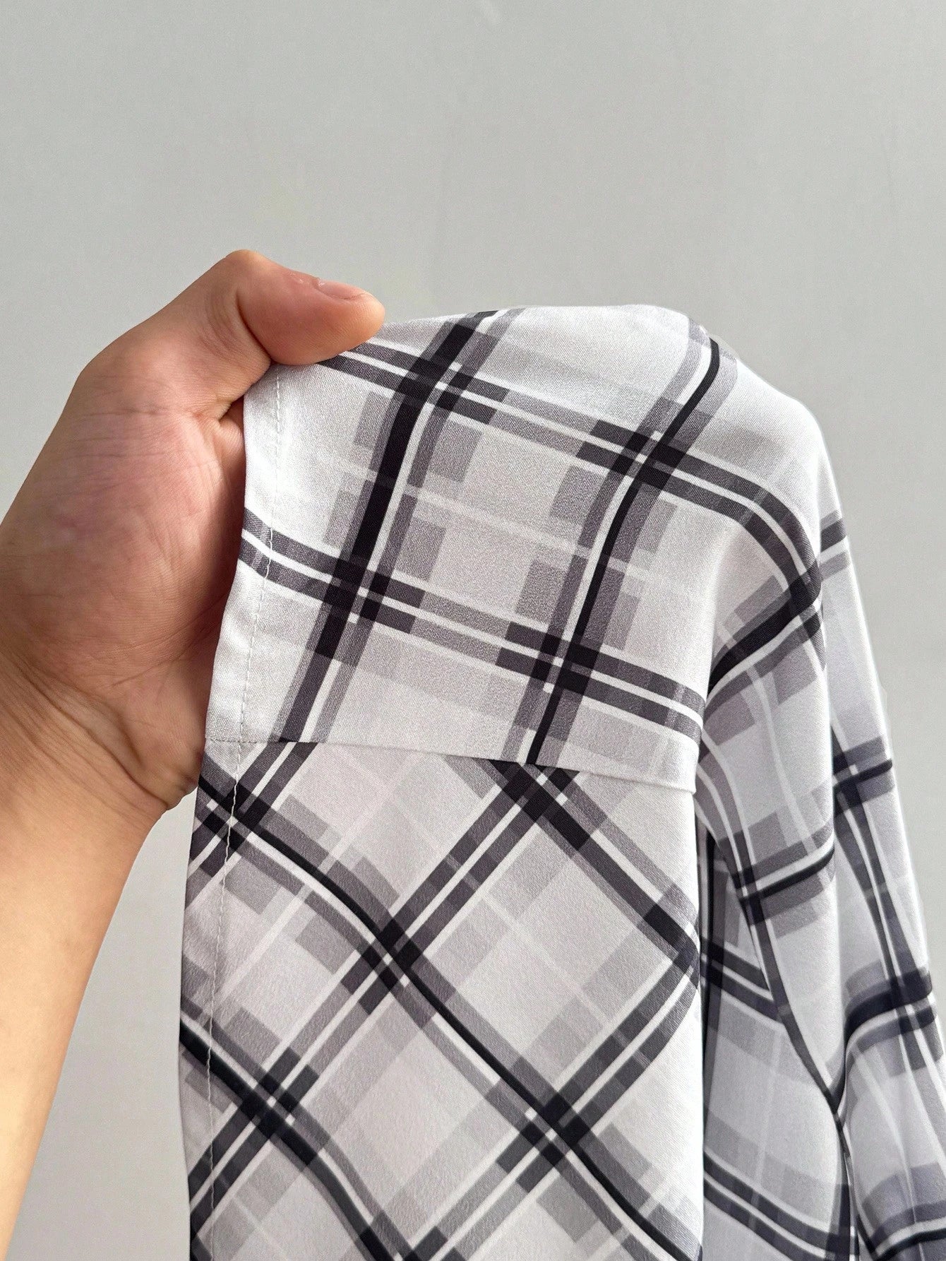 Sunspun Plus Size Plaid Short Sleeve Cinched Waist Casual Shirt