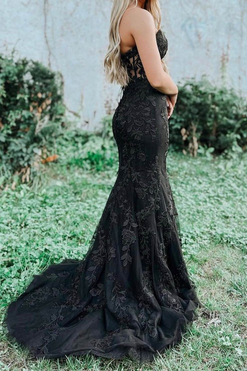 Sweet Hot Pink Lace Mermaid Long Prom Dress