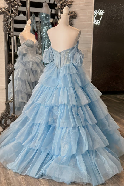 Sweetheart A-Line Lace Tulle Prom Dresses,AST1663