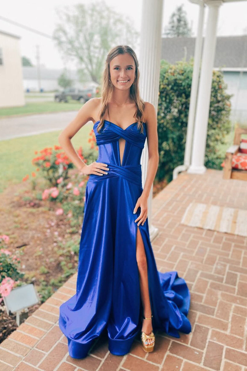 Sweetheart Burgundy Keyhole A-lin Long Prom Dress