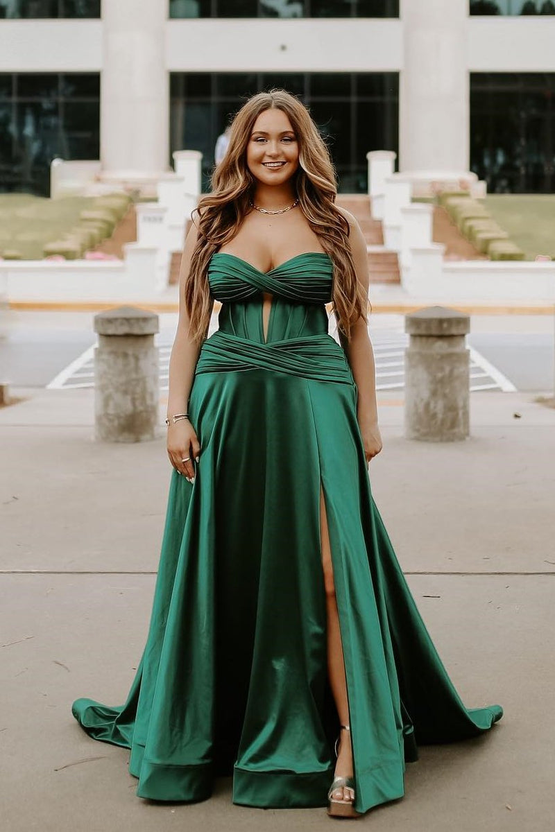 Sweetheart Burgundy Keyhole A-lin Long Prom Dress