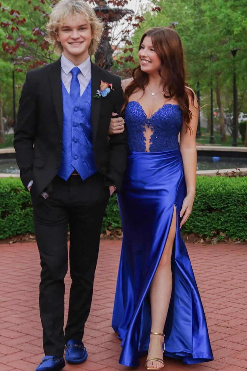 Sweetheart Red Sequin Ruched Satin Long Formal Dress