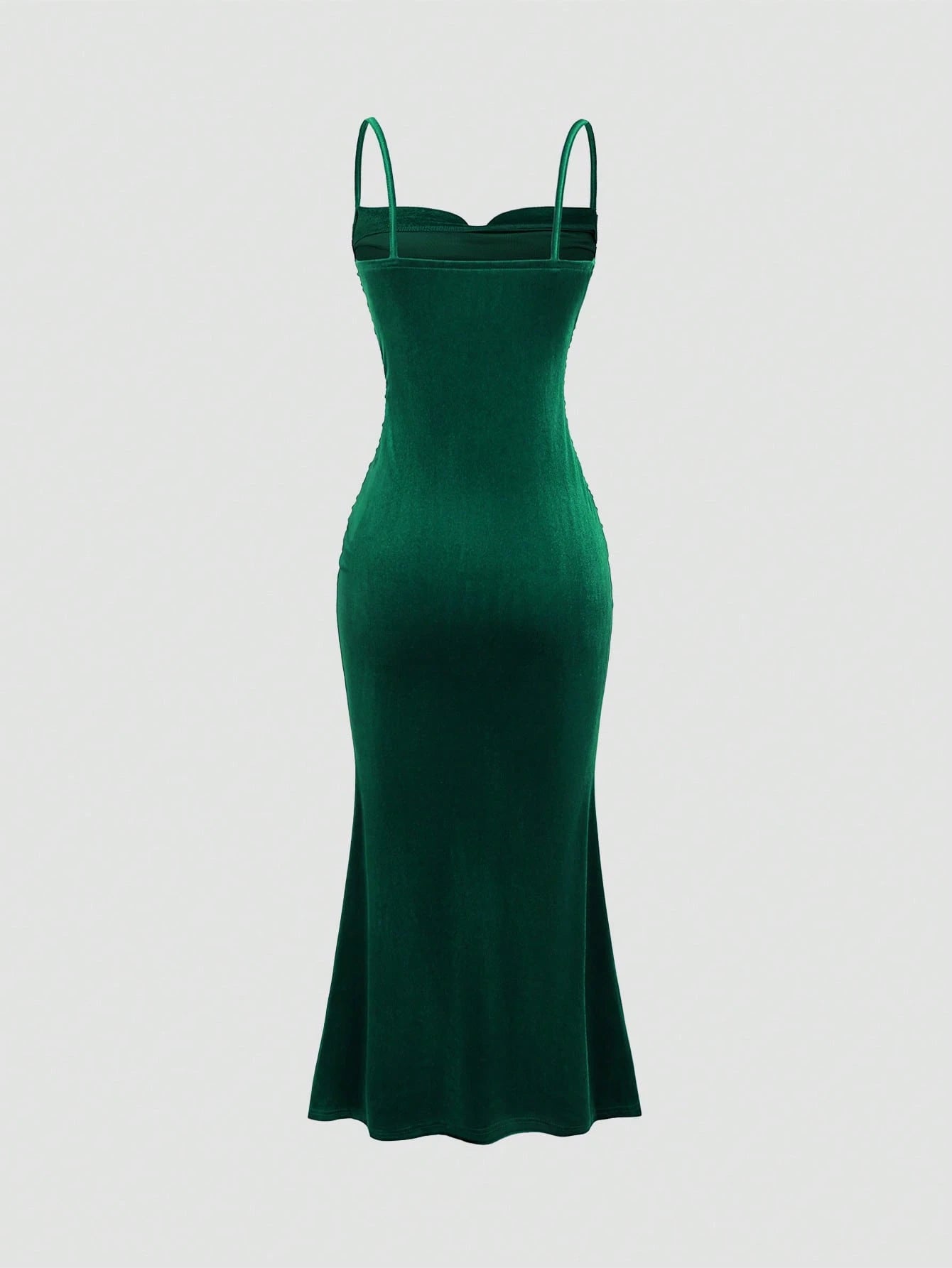 Sweetra 1pc Solid Color Pleated Fitted Elegant Sleeveless Tank Dress For Holiday Party Clothes Maxi Velvet Women Outfit