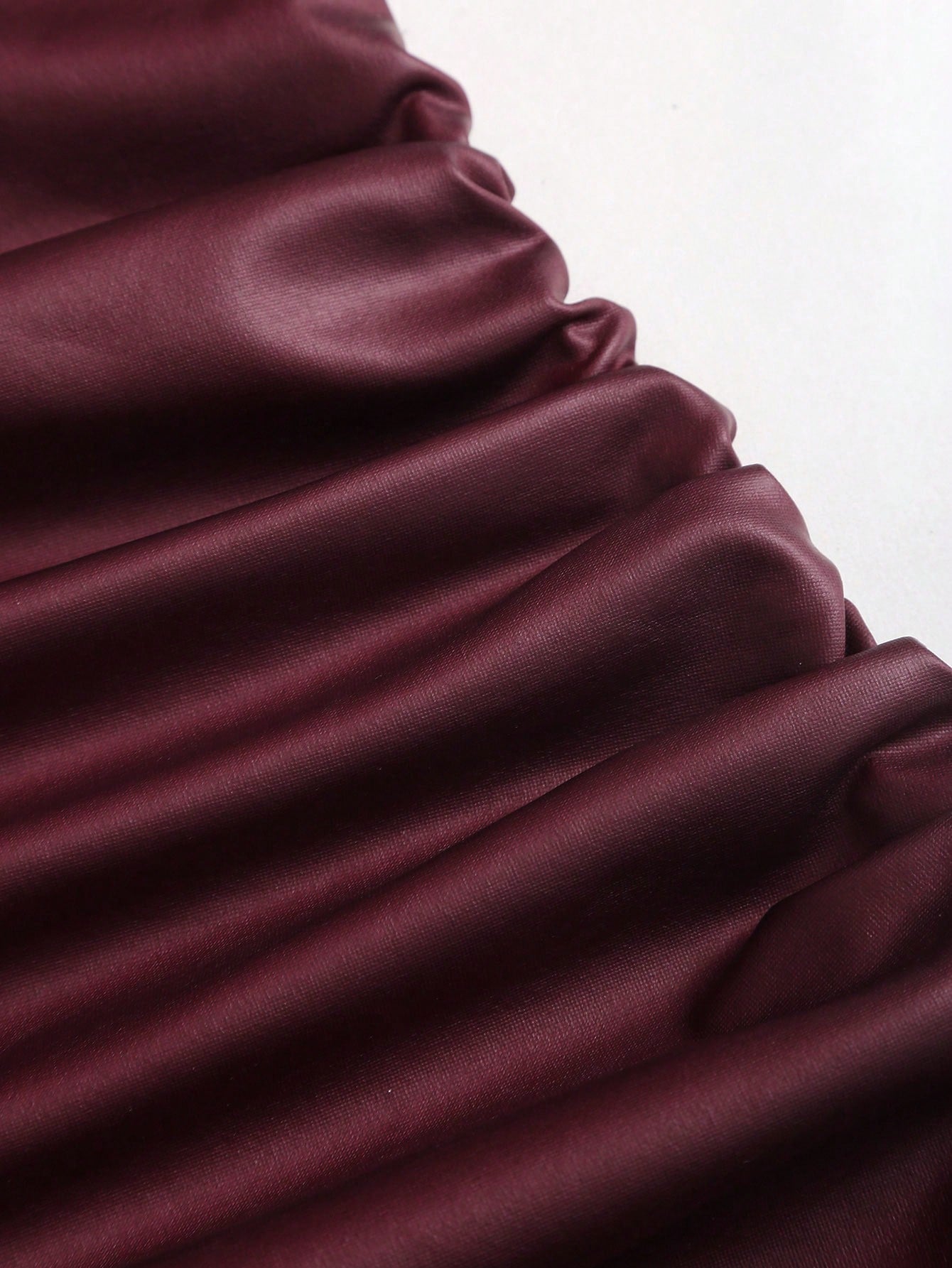 Sweetra Burgundy Autumn 70s Night Out Party Wine Red Coated Elastic Asymmetric Neck Ruched Waist Slim Fit Mini Dress,Side Ruffle Detail,Cocktail Commute Daily
