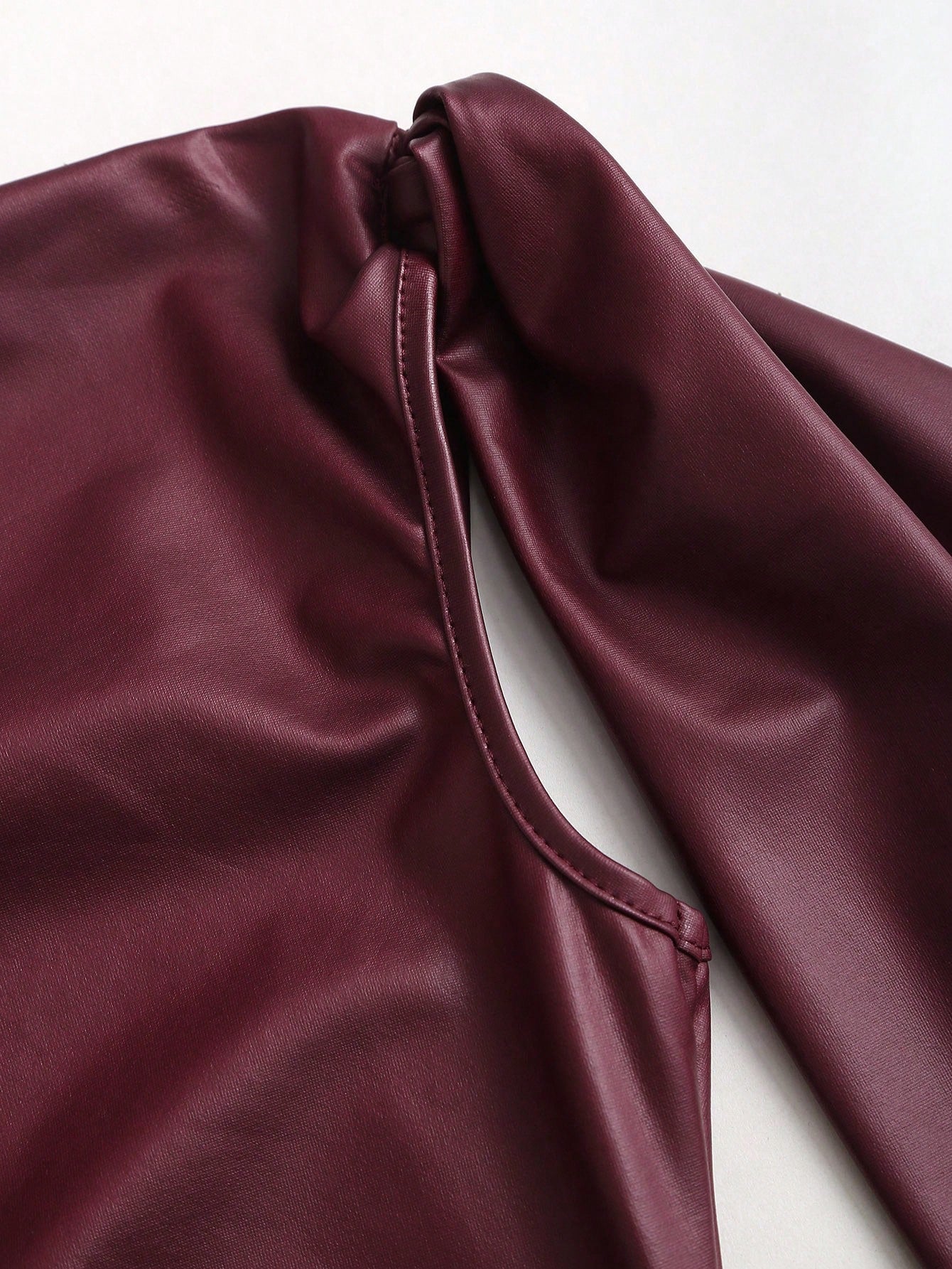 Sweetra Burgundy Autumn 70s Night Out Party Wine Red Coated Elastic Asymmetric Neck Ruched Waist Slim Fit Mini Dress,Side Ruffle Detail,Cocktail Commute Daily