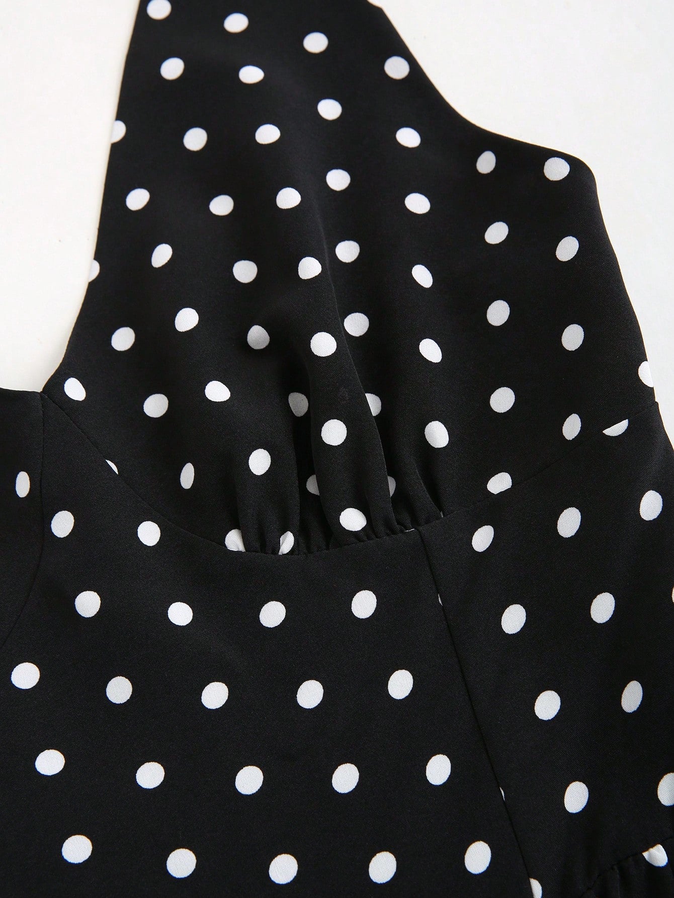 Sweetra Elegant Polka Dot Backless Halter Dress For Summer