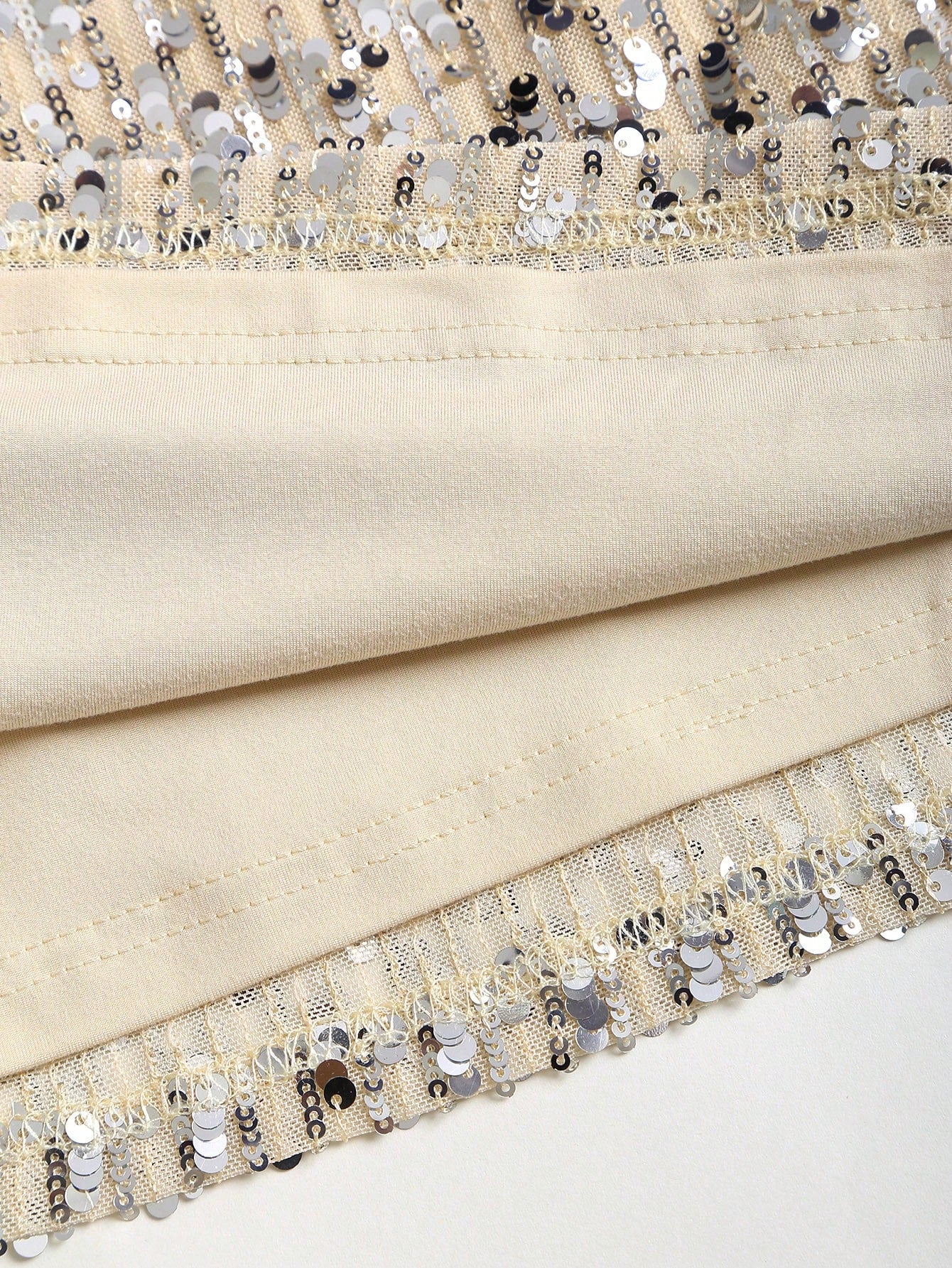 Sweetra Fashionable Sexy Backless Sequin Decor Square Neck Cinched Waist Design Summer Party Dress, Elegant French Style