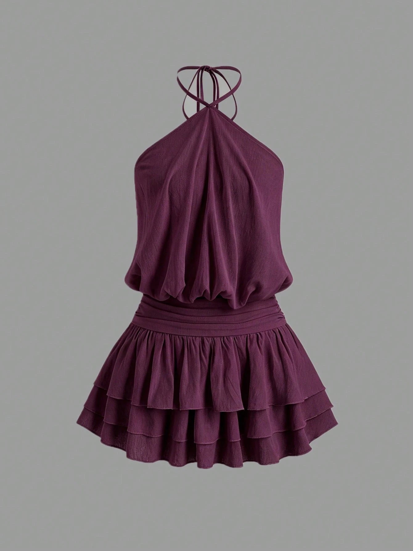 Sweetra Pink Spicy Sexy Street Style Backless Mini Dress, Halter Neck, Suitable For Dates, Vacation, Summer