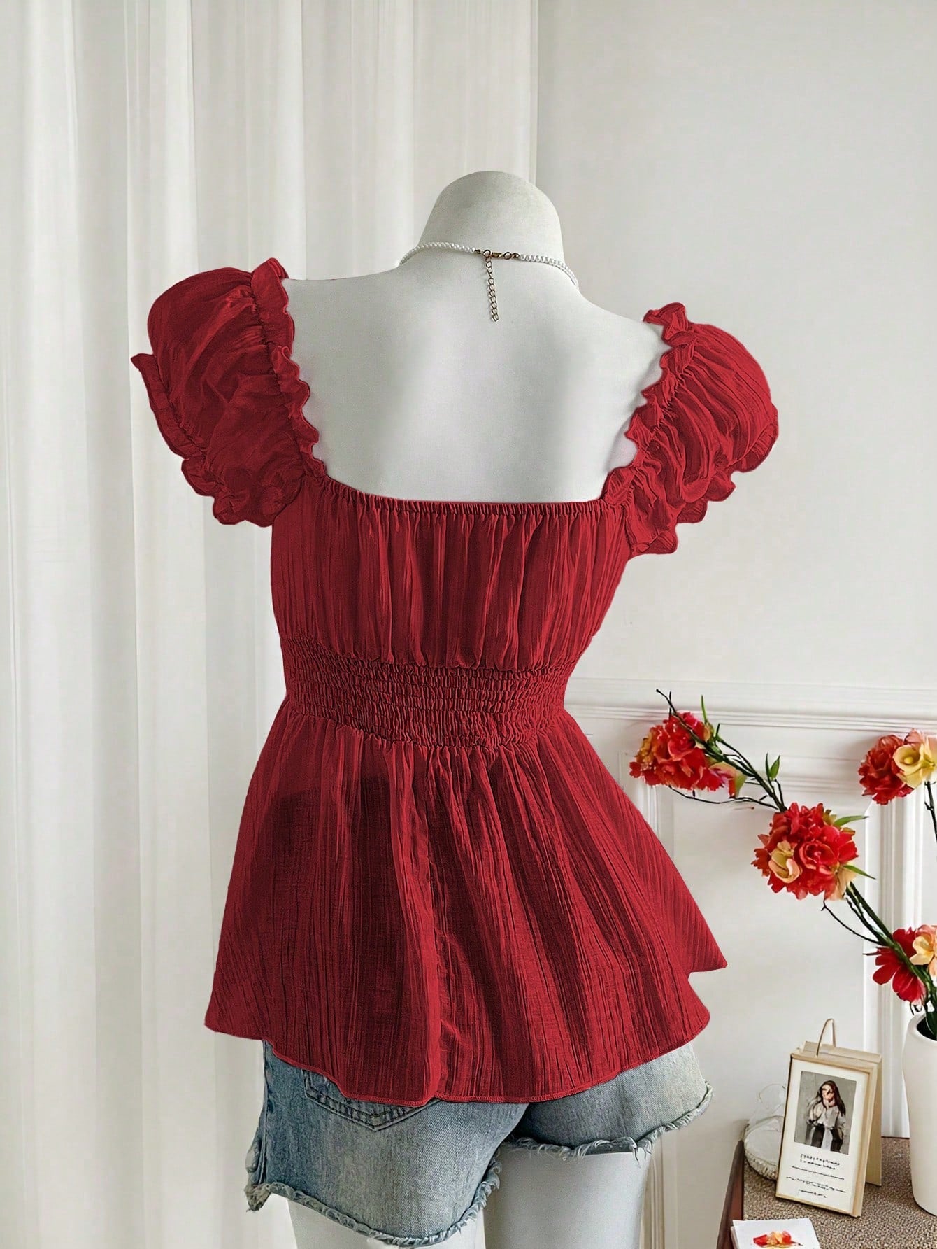 Sweetra Plus Size Women's Cute Blush Pink Summer Bow Knot Mesh Chiffon Short Sleeve Blouse,Formal Tea Party Birthday Shirts Clothing