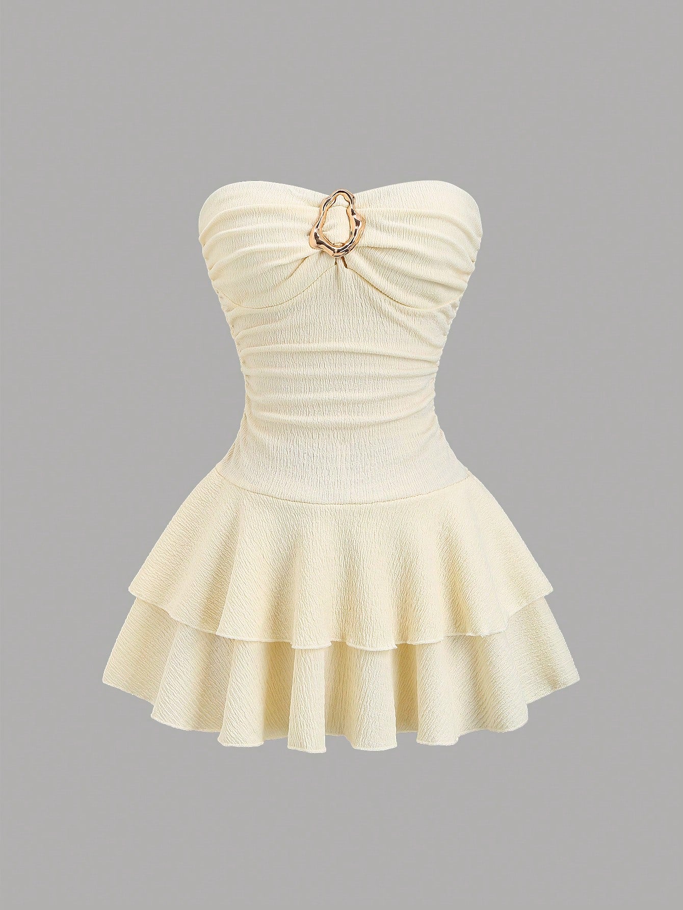 Sweetra Women's Elegant Strapless Tiered Cake Mini Dress
