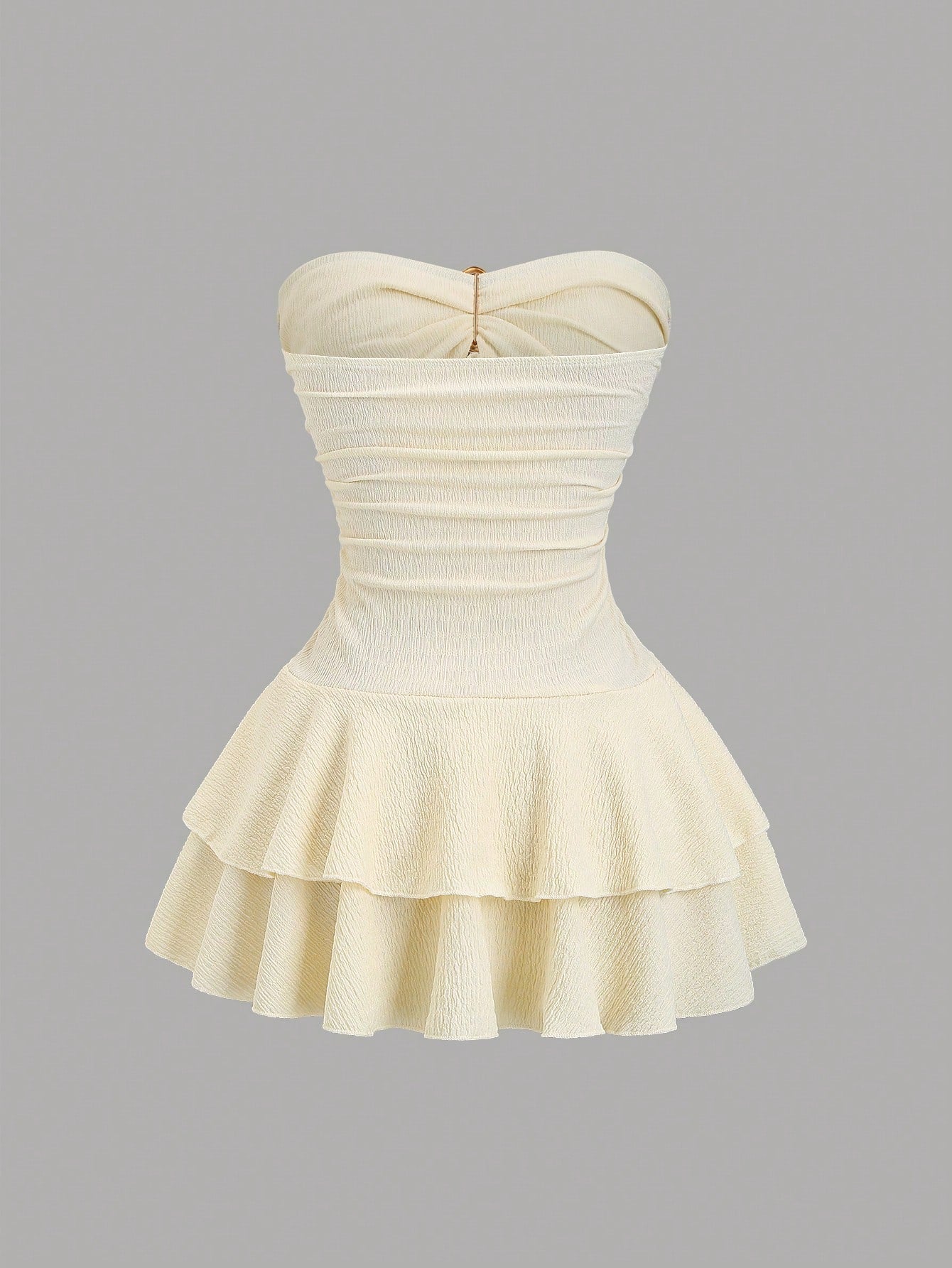 Sweetra Women's Elegant Strapless Tiered Cake Mini Dress