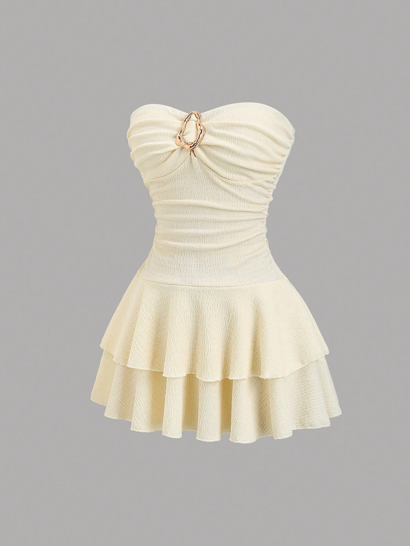 Sweetra Women's Elegant Strapless Tiered Cake Mini Dress
