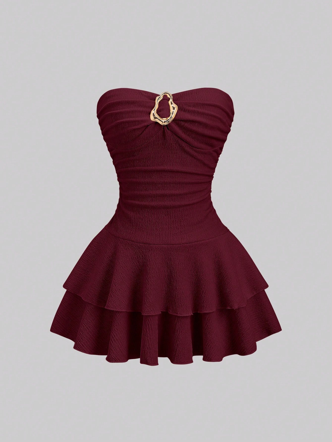 Sweetra Women's Elegant Strapless Tiered Cake Mini Dress