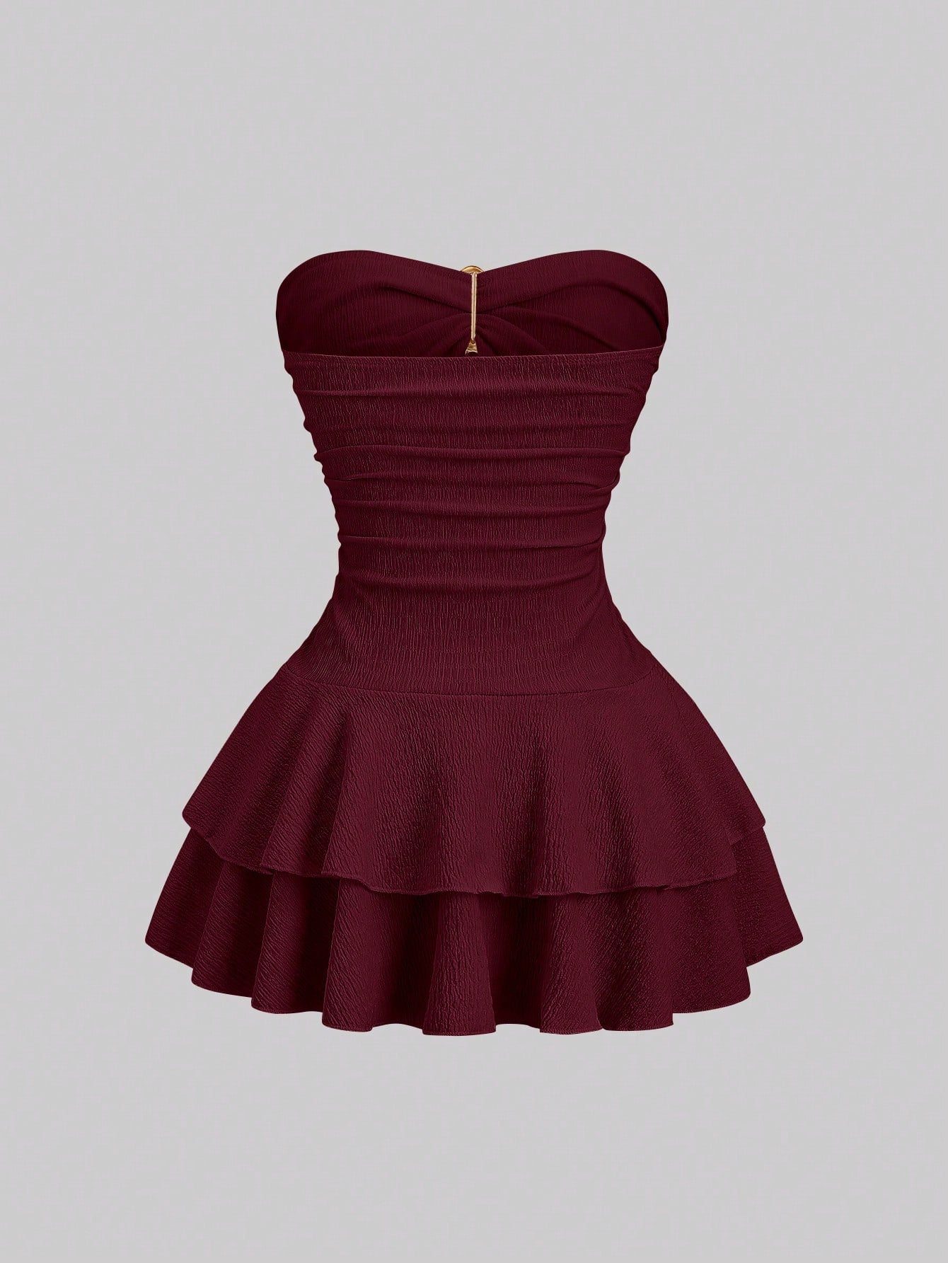Sweetra Women's Elegant Strapless Tiered Cake Mini Dress