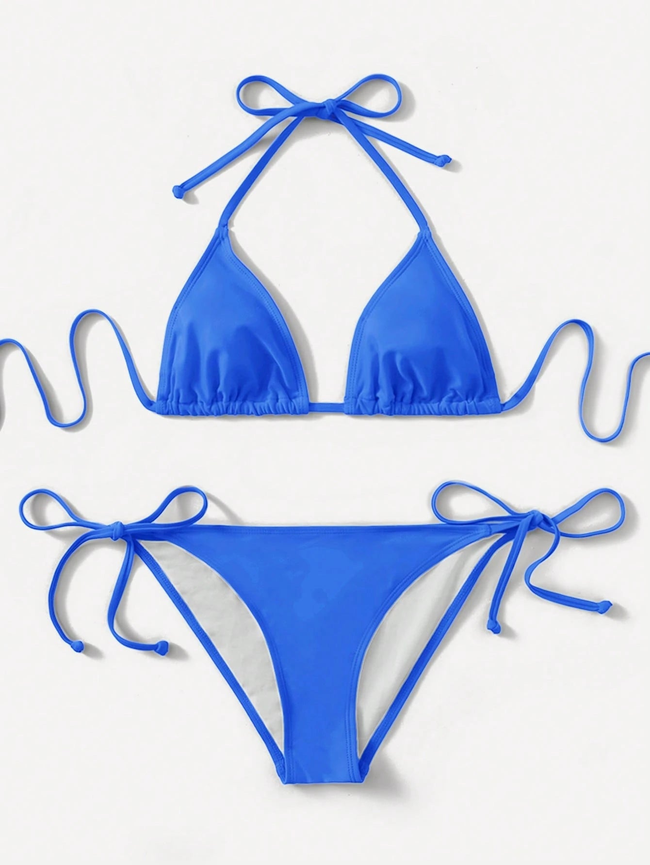 Swim 2025 Solid Color Halter Twist Bikini Swimwear
