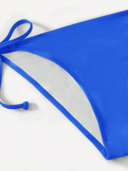 Swim 2025 Solid Color Halter Twist Bikini Swimwear