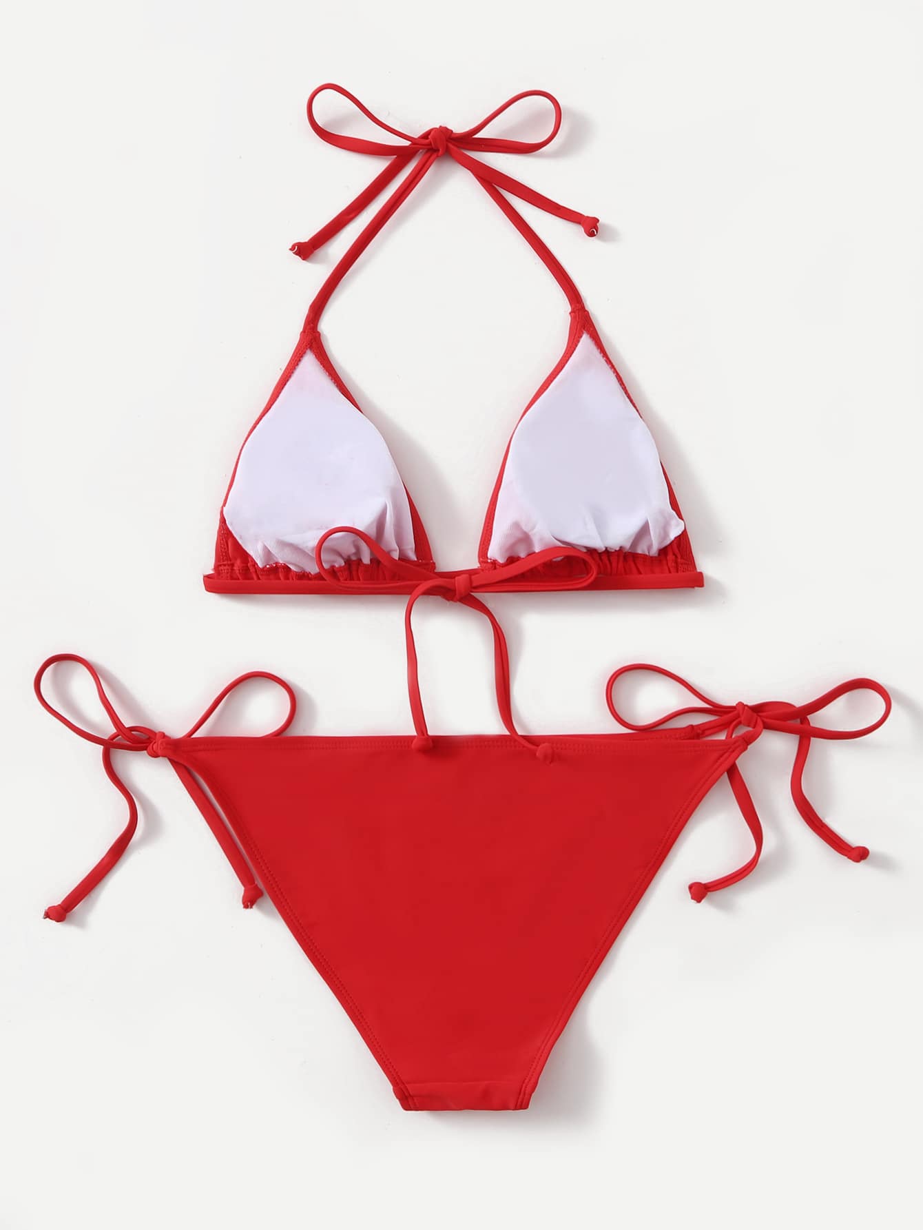 Swim 2025 Solid Color Halter Twist Bikini Swimwear