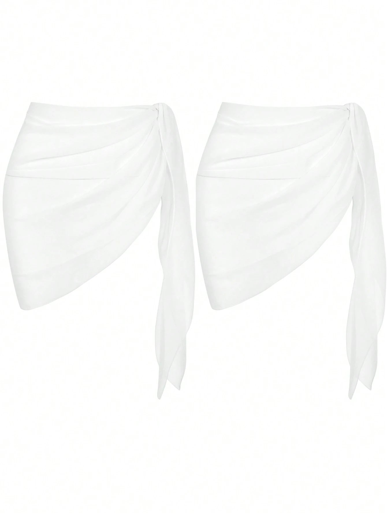 Swim Basics Asymmetrical Hem Sheer Lightweight Beach Cover-Up Skirt With Two Side Ties For Summer Holiday,Summer Beach