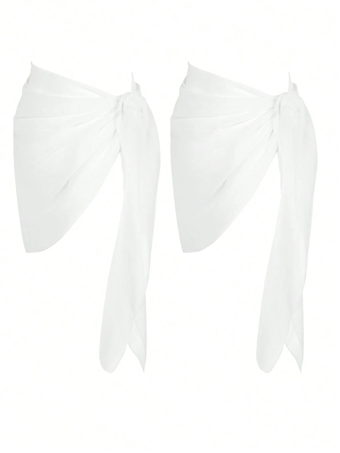 Swim Basics Asymmetrical Hem Sheer Lightweight Beach Cover-Up Skirt With Two Side Ties For Summer Holiday,Summer Beach