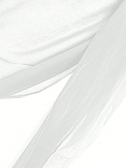 Swim Basics Asymmetrical Hem Sheer Lightweight Beach Cover-Up Skirt With Two Side Ties For Summer Holiday,Summer Beach