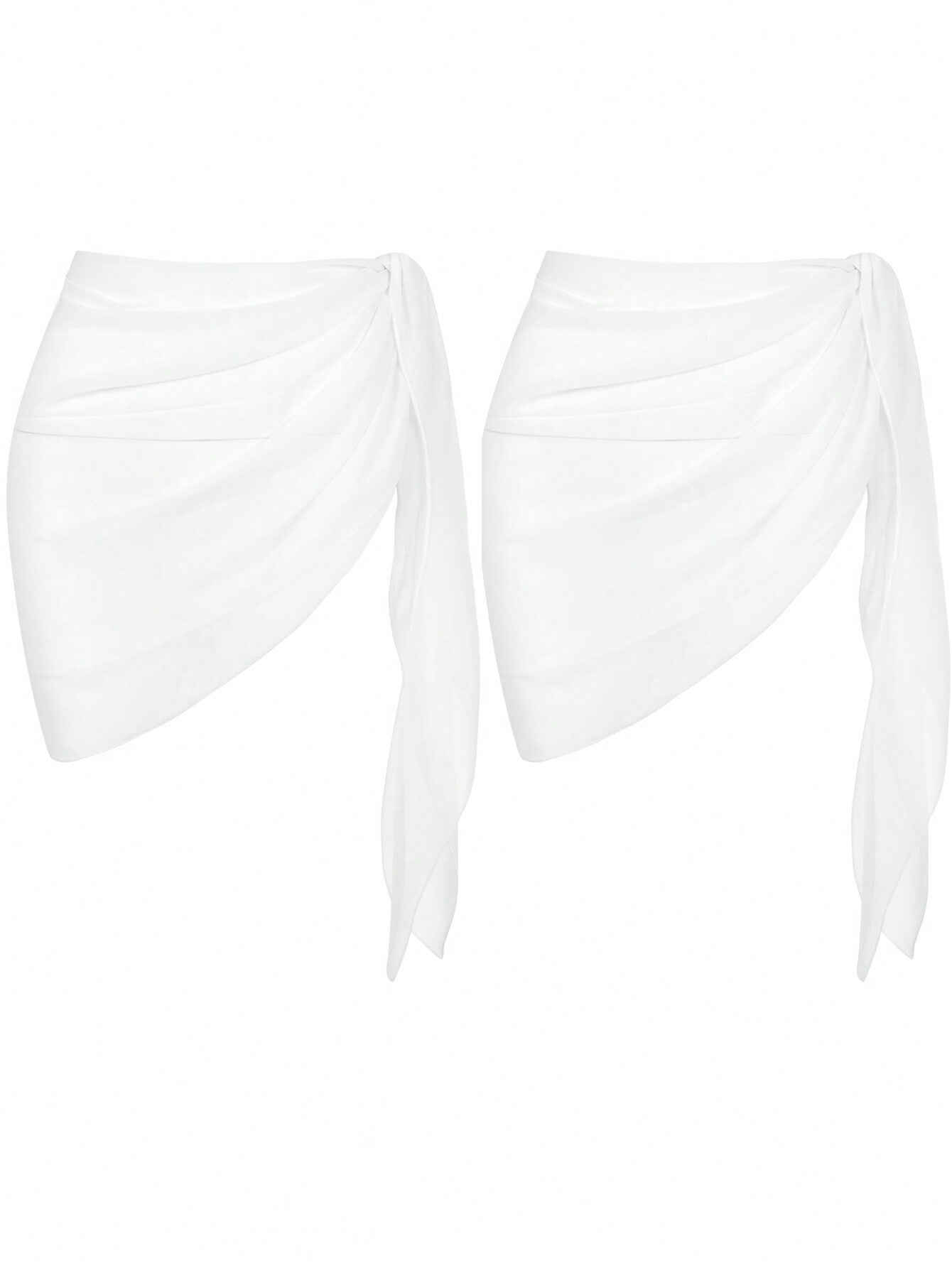 Swim Basics Asymmetrical Hem Sheer Lightweight Beach Cover-Up Skirt With Two Side Ties For Summer Holiday,Summer Beach