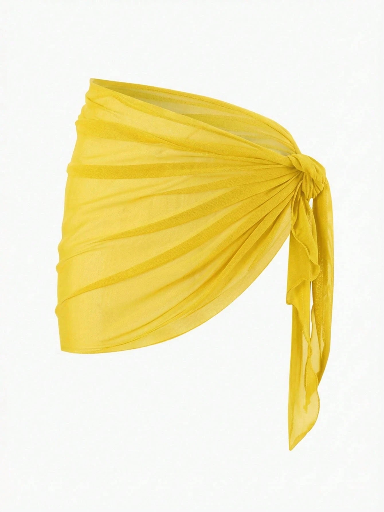 Swim Basics Holiday Beach Vacation Beach Vacation Holiday Yellow Tie-Up Cover-Up Skirt Set Summer Boho Casual