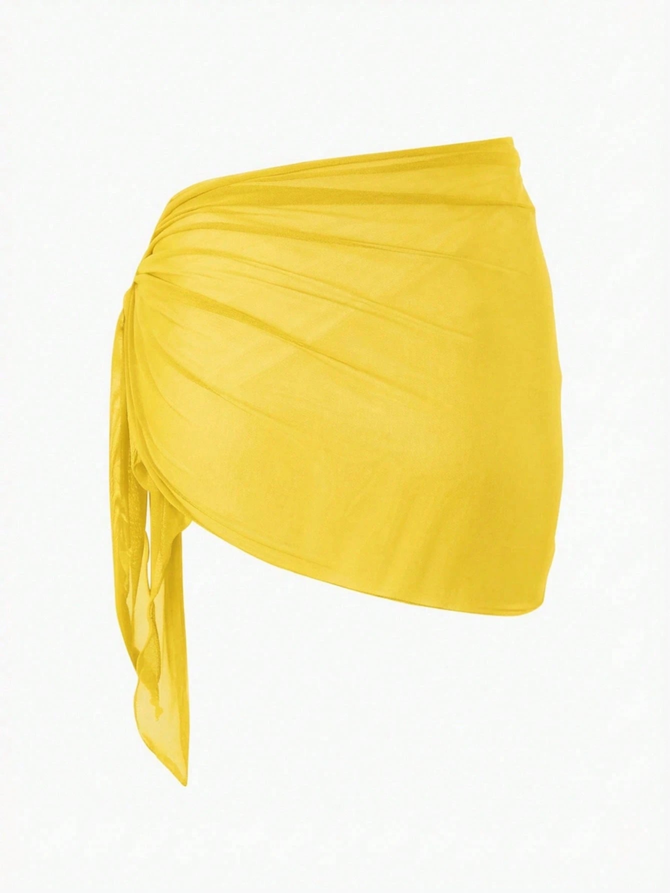Swim Basics Holiday Beach Vacation Beach Vacation Holiday Yellow Tie-Up Cover-Up Skirt Set Summer Boho Casual